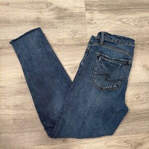 Silver Jeans Co. Aiko Ankle Slim Jeans W30/L27 Distressed‎ Hem Denim
